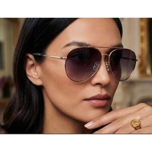 Oscar de la Renta Aviator Chic Unisex Sunglasses Gold Purple Gradient 100% UV